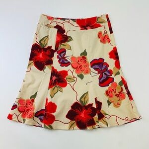 Gap Vintage Y2K graphic print Aline stretch tan cotton butterfly skirt Size 10